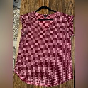 Express Polka Dot Short Sleeve Blouse Women’s Size L
